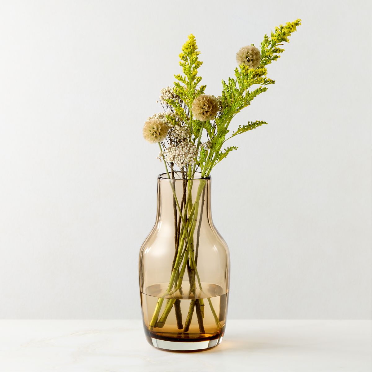 Parlor Amber Cased Glass Vase